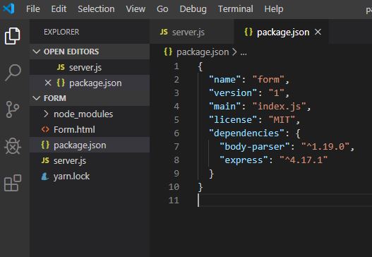 Criar Formulário HTML