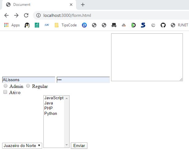 Criar Formulário HTML